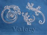 Lizards - mashine embroidery