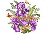 "Irises and daisies"_271x270mm Machine Embroidery Design