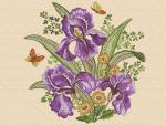 "Irises and daisies"_ for hoops 130х180mm Machine Embroidery Designs