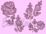 Set of 4 Machine Embroidered Designs