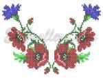 "Poppy fantasy"_2 Machine Embroidery Design in Cross Stitch Technique