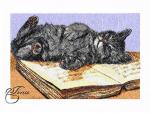 Machine Embroidery. Cat Scientist Machine Embroidery Design in Photo Stitch Techique