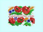 "Narrow borders with poppies" Set of 2 Machine Embroidery Designs