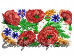 "Border with poppies for hoops 130x180mm" Machine embroidery design