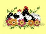"Rooster and hen"