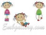 "Girls"_Machine Embroidery Designs Set