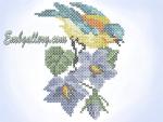 "Bird in Cross Stitch Technique"