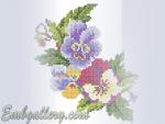 "Pansies"_in Cross Stitch Technique