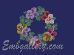 "Pansies"_wreath (in Cross Stitch Technique)