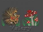 "Small Hedgehog and a Mushroom"