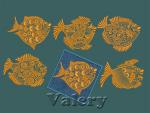Machine Embroidery Set "Lace Fish"