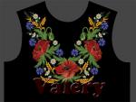 "Neck with Poppies" for hoops 130x180mm