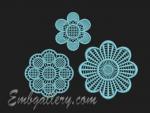 "3 Lace Flowers"